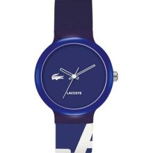 Lacoste Goa Dark Blue Dial Black And Dark Blue Silicone Unisex Watch 2020043