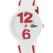 Lacoste Goa White And Red Silicone Ladies Watch 2010544