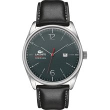 Lacoste Watch, Mens Austin Black Leather Strap 44mm 2010694