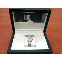 Ladies 18k Yellow Gold/stainless Rolex Datejust Diamond Dial & Bezel 179313