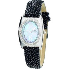 Ladies Charles Hubert Black Stingray Band Mother of Pearl Dial Watch No. 18311-E/B