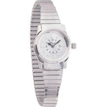 Ladies Chrome Automatic Braille Watch with Chrome Expansion Band