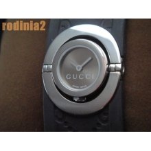 Ladies Gucci Ss Twirl Dark Brown Dial & Rubber Band