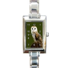 Ladies Rectangular Italian Charm Watch Barn Ow Gift model 32879298