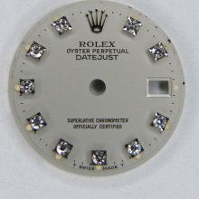 Ladies Rolex Silver Diamond Dial For White Gold Or Stainless Steel - Date, D...