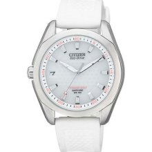 Ladies Sport Citizen Eco Drive White Dial Rubber Strap Watch Eo1070-05a