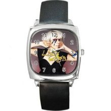 Lady Gaga Unisex Silver-Tone Square Metal Watch 18