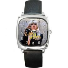 Lady Gaga Unisex Silver-Tone Square Metal Watch 01