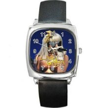 Lady Gaga Unisex Silver-Tone Square Metal Watch 24