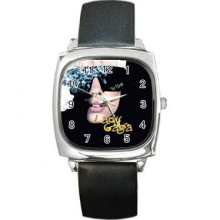 Lady Gaga Unisex Silver-Tone Square Metal Watch 21