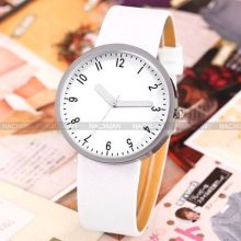 Lady Women White Dial Jelly Leather Analog Quartz Sport Wrist Watch Dailyetrade