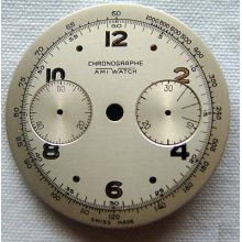 Landron L48 NOS AMI Chrono Wristwatch Dial 32mm, 1940s