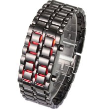 Led Digital Day Date Lava Iron Bracelet Sports Led Wrist Watch Gift Men Lady