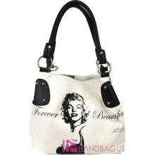 Licensed Marilyn Monroe Forever Beautiful Satchel Handbag Purse Bag White