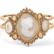 Lillith Star Goldtone Lucite Cameo Bangle Bracelet with Brass Band (Neno Buscotti Neno Buscotti Cameo Lucite Bracelet)