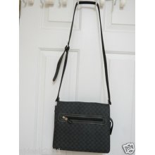 Liz Claiborne Black & Gray Messenger/crossbody Handbag/ Purse