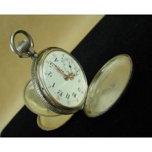 Longines Beautiful 1896 Pocket Watch W/silver Hunter Case-rare