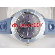 Luxury Automatic Superocean Blue Watch Dive Rubber Band Mens Watches