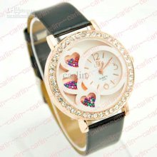 Luxury Fashion Watch Colorful Granule Heart Diamond Jelly Candy Sili