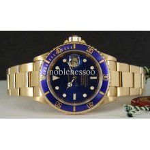 Luxury Mens Sub Gold 40mm Blue Dial Automatic Box And Papers Wrist M