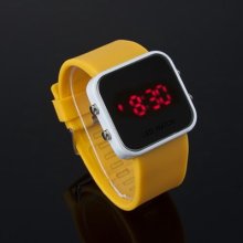 Luxury Sport Style Led Digital Watch Mirror Surface Silicone For Lady Men Fx610