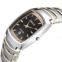 Luxury Tungsten Watches Sapphire Quartz Men's Wristwatch Zircon Crystal Dial