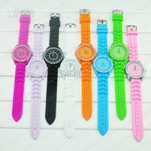 Luxury Women Watches Jewelled Wl-2 Soft Silicone Watchband Quartz 20