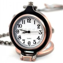 Magnifying glass the multifunction in red bronze pocket watch necklace quartz - Red - Metal