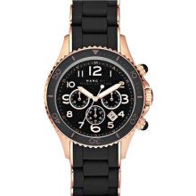 Marc By Marc Jacobs Rose Gold And Black Chronograph Ladies Watch Mbm2553