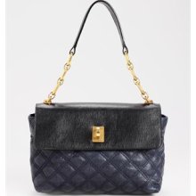 Marc Jacobs LU Quilted Two-Tone Coated Canvas Bag - navy-black