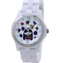 Marc Jacobs Womens Watch White Acrylic Miss Marc Henry Flower W/box Mbm4543