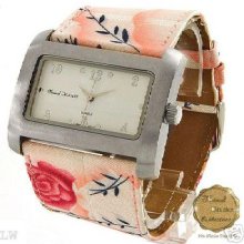 Marcel Drucker Women's Watch W/ Floral Rose Wrist Band