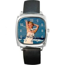 Marilyn Monroe Vol 2 Unisex Silver-Tone Square Metal Watch 07