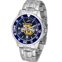 Marquette Golden Eagles Competitor AnoChrome Men's Watch with Steel Band and Colored Bezel