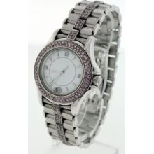 Maubossin 18k White Gold Pink Diamonds 26mm Watch