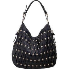 Melie Bianco Handbags Katharina Criss Cross Studded Hobo Black