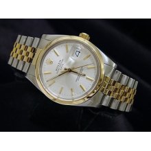 Mens 2tone 18k Yellow Gold/stainless Rolex Date Watch