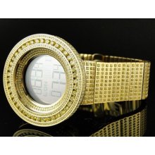 Mens 52mm Bezel I Gucci Digital Canary Simulated Diamond Watch 50 Ct