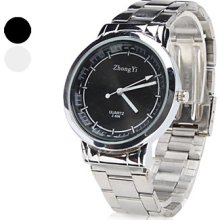 Men's Alloy Analog Quartz Wrist Watch (Silver, Z-508)