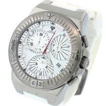 Men's Aqua Master White Dial White Band Stainless Steel Case Chrono Watch W339