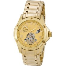 Mens Automatic Gold Plated Stainless Steel Band Wrist Watch Ltciusggg