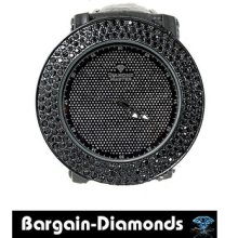 Mens Big Hip Hop Black On Black Cz Ice Out Watch Clubbing Gunmetal Sand Dial