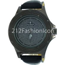 Mens Black Gold Fin Real Genuine Diamond Hip Hop Big Jojion Joe Rodeo Watch 25