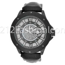 Mens Black Gold Gp Real Genuine Diamond Ice Mania Jojion Joe Rodeo Watch Im3012