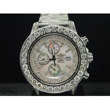 Mens Breitling Super Avenger 1 Row Big Diamond Custom Watch 22.55 Ct.