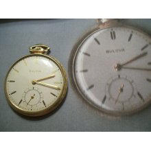 Mens Bulova Pocketwatch Gold 14 Kt. Gold Filled From 1940