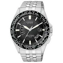 Men's Citizen Eco-Drive World Perpetual A-T Stainless Steel Watch