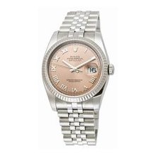 Men's Datejust Rolex Watch 2012 Pink Dial w/ Stainless Steel Bracelet