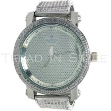 Mens Genuine .12ct Diamond White Gold Fin Crystal Watch Jojo Joe Rodeo Jojino 2