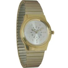 Mens Gold Automatic Braille Watch with Gold Expansion Band